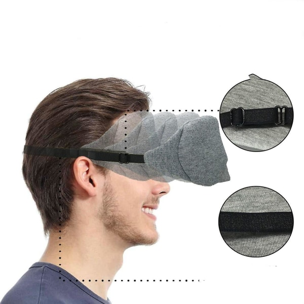 Grå Sovmask - Sovmask för Män och Kvinnor, Anti-Ljus Sovmask med Modern Design, Mjuk och Bekväm