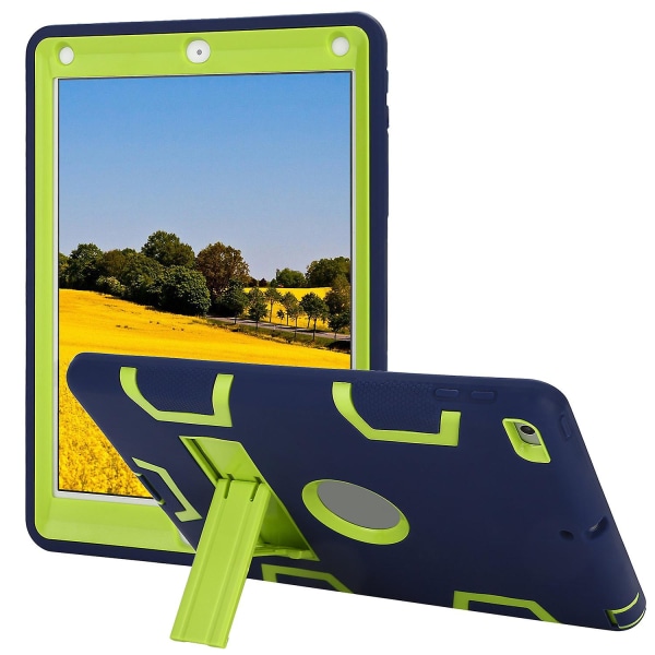 Heavy Duty Hybrid Shockproof Stand Case Robust Cover til Ny Ipad 9.7 2018 Grøn