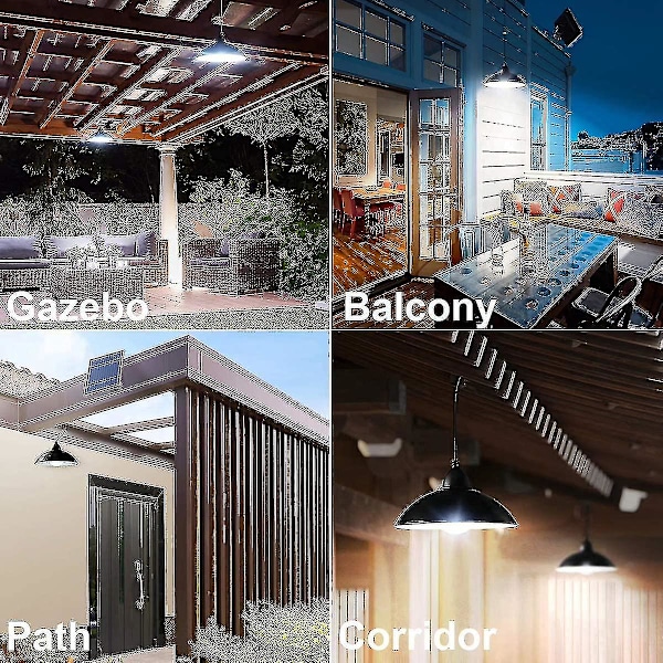 Solcellslampor inomhus Ip65 Vattentäta lampor för korridorer Utomhusskjul Gazebos