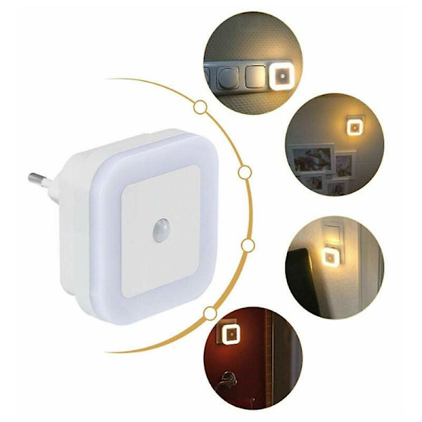 LED-nattlampor med rörelsesensor Energisparande Plugg Varmvit Ljus Barnrum Hall Trappor - LED-dimmbar lampa