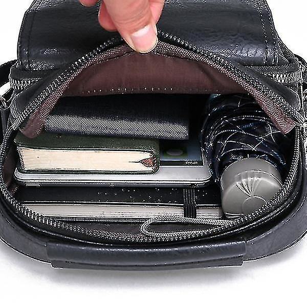 Miesten olkalaukku Messenger-laukku Miesten vetoketjullinen laukku Suurikapasiteettiset crossbody-laukut (ruskea)