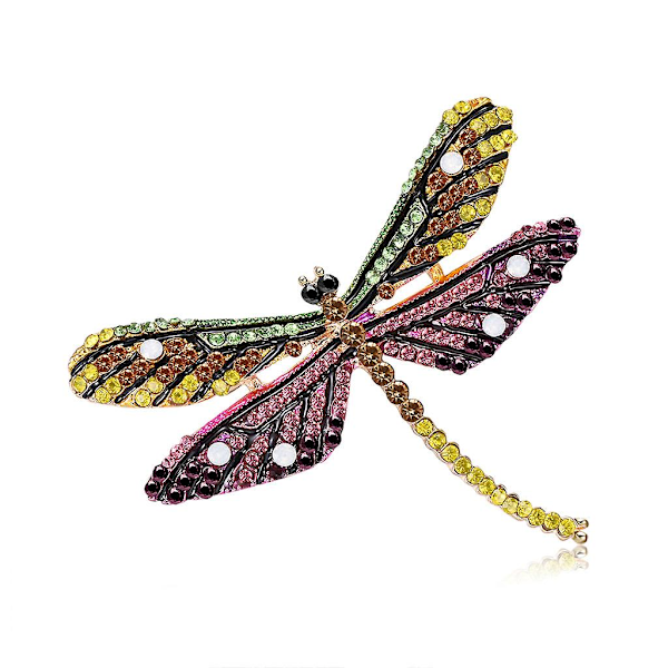 Dragonfly Brosje Insekt Fargerik Mote Charms Smykker Merke Bankett Skjerf Pins