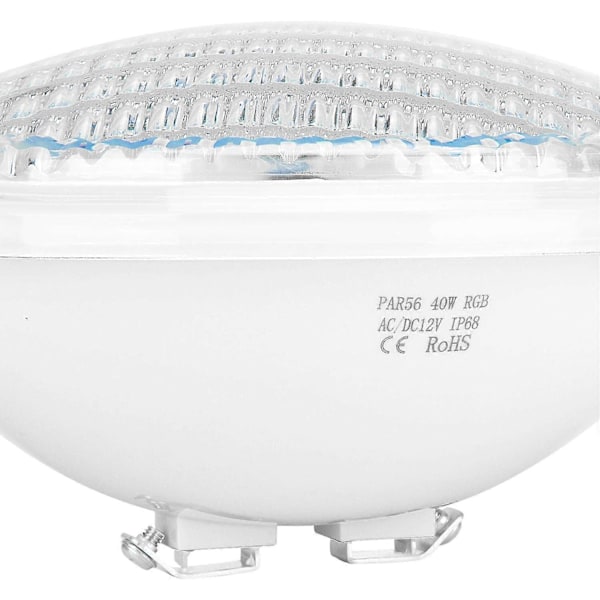 RGBW 40W PAR56 Poollampa, LED Vattentät Poolspotlight IP68, LED Nedsänkbar Poollampa 12V DC/AC, Flerfärgad Nedsänkbar Poollampa med Fjärrkontroll