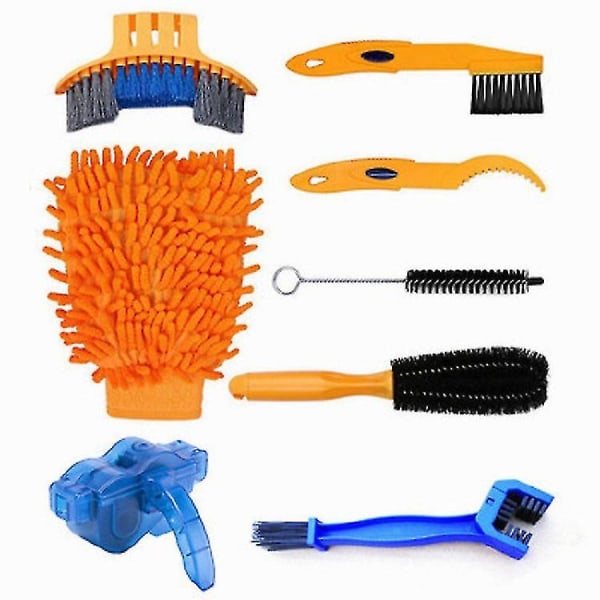 Bike Cleaning Brush, Bike Cleaning Set, Bike Cleaning Tool, Bike Cleaning Brushes, Bike Chain Brush(1 Set, Orange)