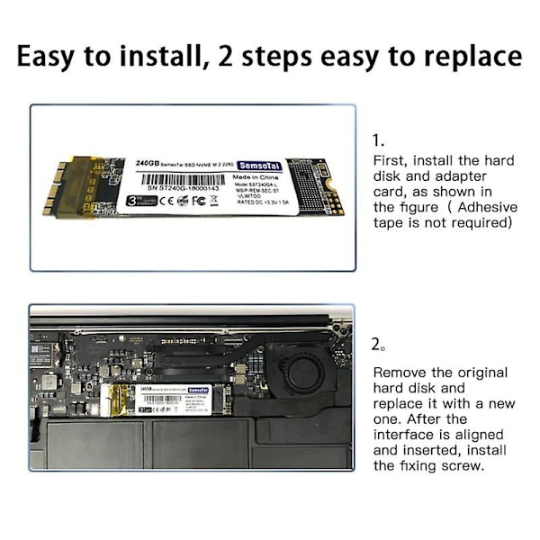 M.2 Nvme SSD -muuntokortti MacBook Air Pro Retina 2013-2017 Nvme/ahci