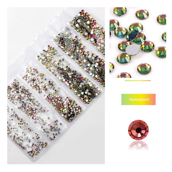 Negle-rhinsten iøjnefaldende fremragende glans manicure krystal mobil Colorful