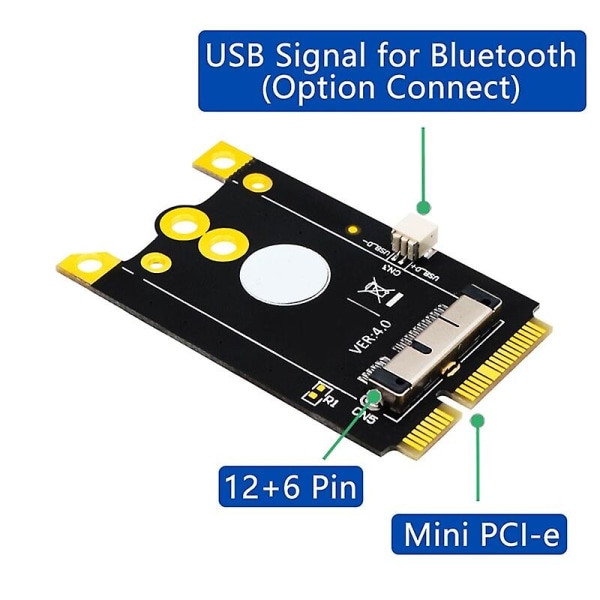 Oppgraderingsversjon Mini PCIe (MPCIe) Converter Adapter Board 12+6 Pins WiFi-kort til Mini PCI-E for Broadcom BCM94360CD