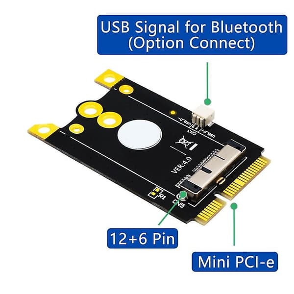 Uppgraderad version Mini PCIe (MPCIe) Konverteradapterkort 12+6 Pins WiFi-kort till Mini PCI-E för Broadcom BCM94360CD