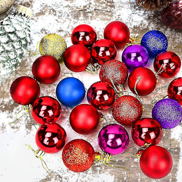 Joulukuusen pallot, joulukuusen koristeet, joulukoristepallot, matta- ja kiiltävät glitterkoristepallot, juhlakoristeet