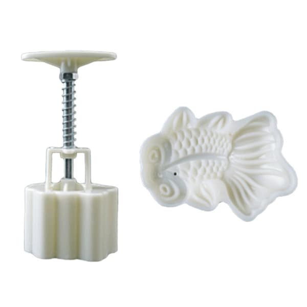 65g Plastmaterial Mooncake-formar DIY Mooncake-stämplar Söta Guldformade