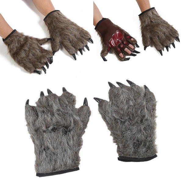 1 par Halloween Varulv Hansker Varulv Hand Costume hansker Wolf Claw Hands