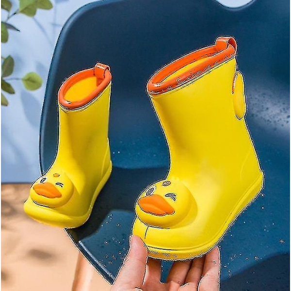 Kids Cartoon Duck Anti-skli gummi regnstøvler