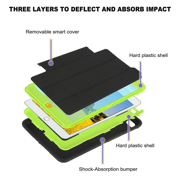Heavy Duty Shockproof Smart Cover Case Protector Stand Til Ipad Mini 3 2 1 Grøn
