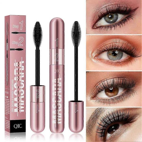 Elastisk stræk sort mascara vippe kosmetik mascara længere 2 i 1 mascara Green