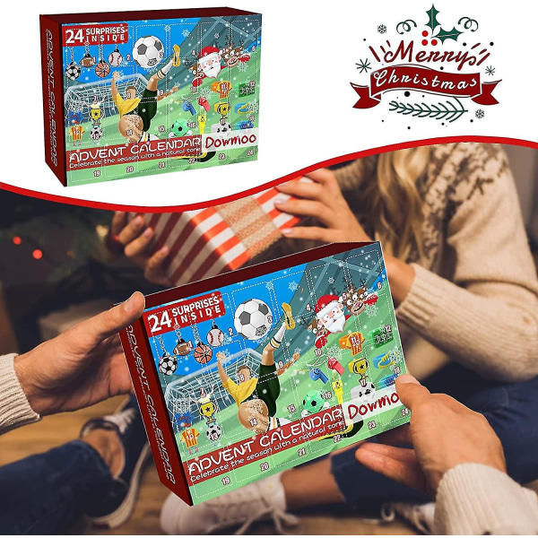 24 Grids Jule Nedtællingskalender Legetøj Fodbold Blind Box, Fodbold Legetøj Jul Blind Bokser Til Børn