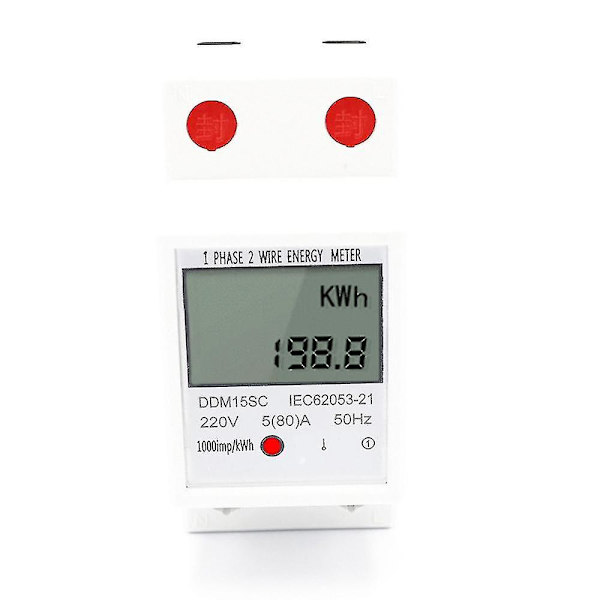 LCD Digital Enfas Energimätare KWh Spänning Strömförbrukning Mätare Wattmeter El 2