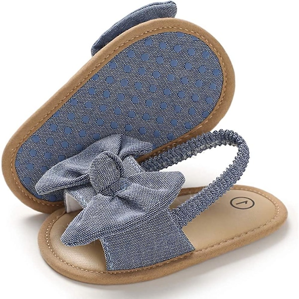 Spädbarn Baby Flickor Sommar Sandaler Med Blomma Mjuk Sula Nyfödd Småbarn Första Walker Spjälsäng Klänning Skor 09 grey 6-12 months infant