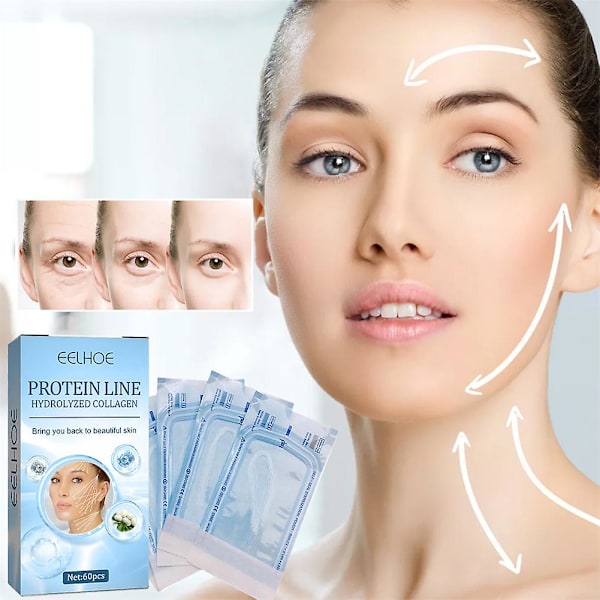 3x Protein Lifting Line Hud Anti-rynke V-ansigts Absorberbar Collagen Silke Tråd Styrkende Ansigtskonturer Fade Fine Lines