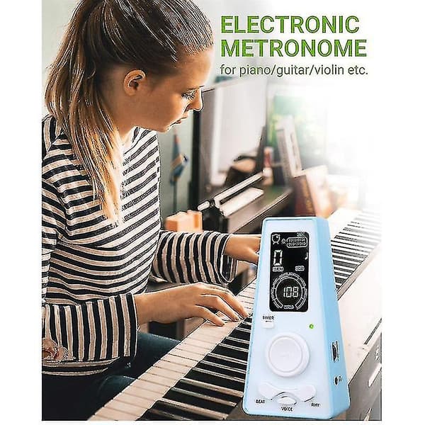 Elektronisk digital universal metronom til guitar, violin, tromme, blå