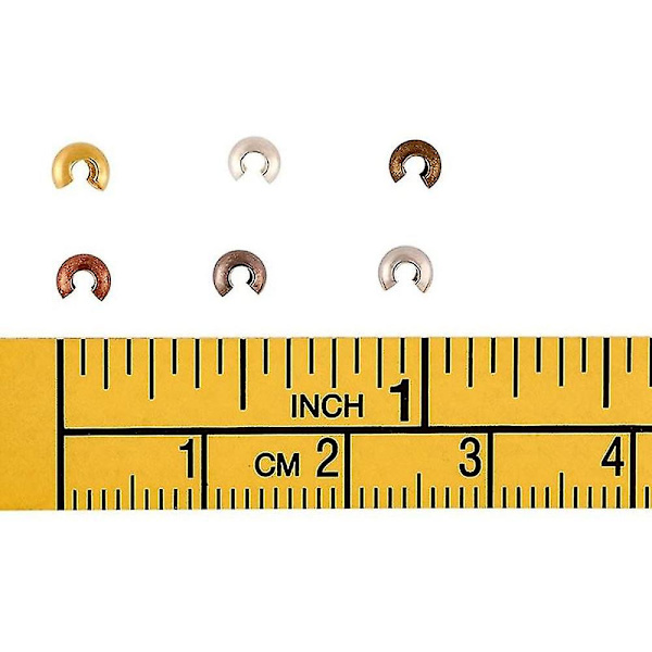 500 stk. 6 farver 3 mm jern halvrunde åbne crimp perler dækker knude dækker perler ende spidser til smykker