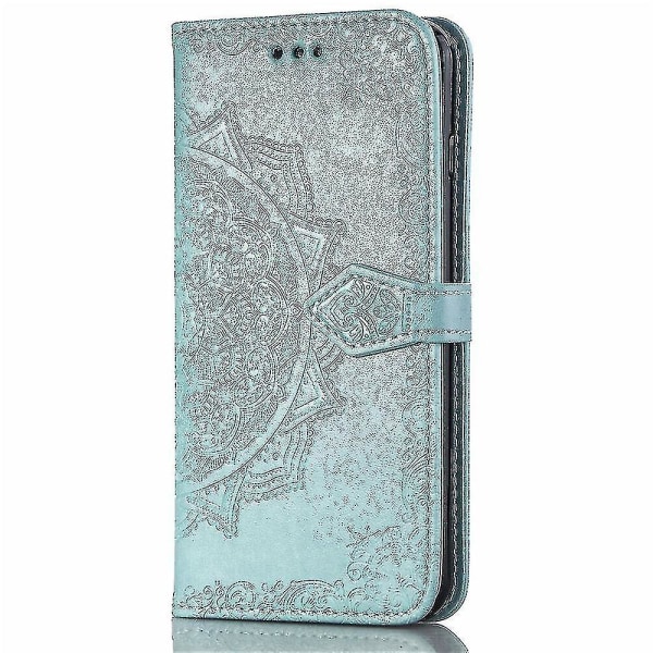 Samsung Galaxy S10e Case Nahkainen Lompakon Cover Kohokuvioitu Mandala Magneettinen Flip Protection Iskunkestävä - Vihreä
