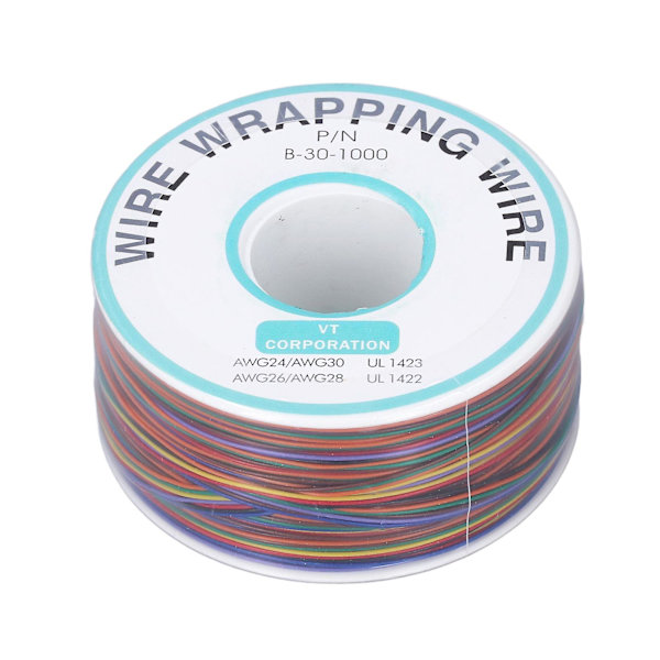 30AWG Fortinnet kobber testvikling kabel med 8 farvede isoleringsledninger - 280m til bærbare computere