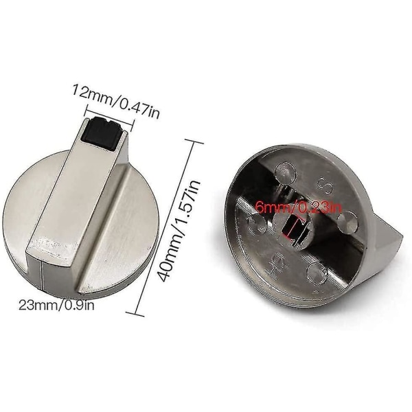 Kaasulieden nuppi - 4 6 mm:n metallisen uunin ja liesisäätönupin set