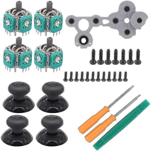 3D Analoga Tumstock Sensormodul Hätta med D-Pads R/L Knapp T6 T8 Skruvmejsel Reparationskit för On