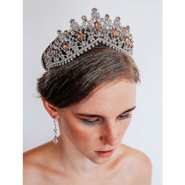 Smaragd brude tiara til kvinder, brudekrone prinsesse tiara pandebånd, kostumefest tilbehør til fødselsdag halloween babyshower ()