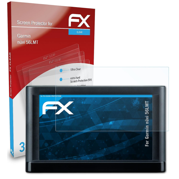 atFoliX 3x beskyttelsesfolie kompatibel med Garmin nüvi 56LMT Displaybeskyttelsesfolie klar