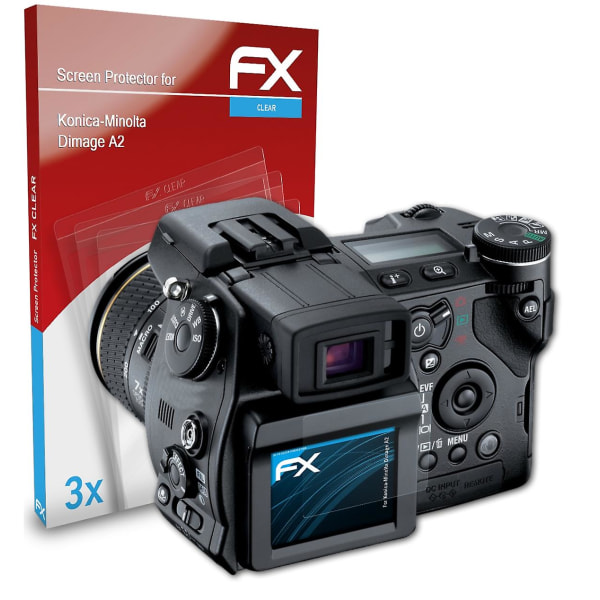 atFoliX 3x beskyttelsesfolie kompatibel med Konica-Minolta Dimage A2 Displaybeskyttelsesfolie klar