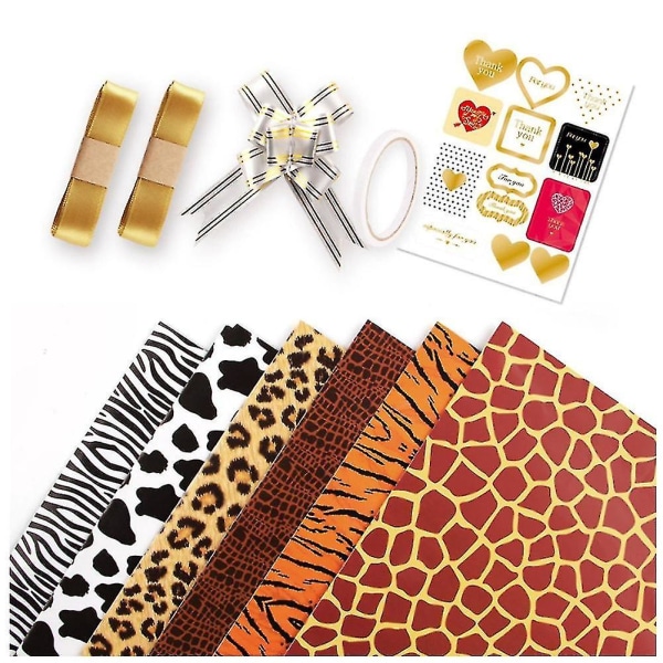 Animal Prints Wrapping Paper,compatible With Birthday Holiday Party Decoration