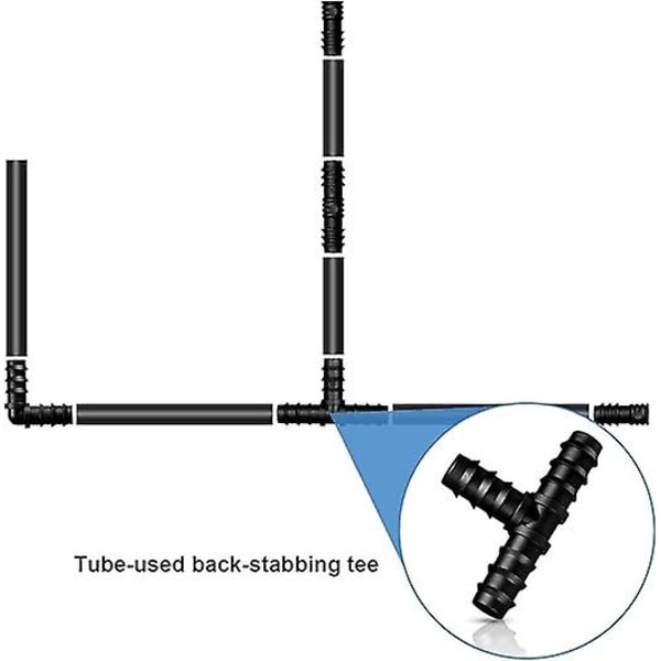 Rørforbindelser til 16mm vandingssystem (T-stykke)