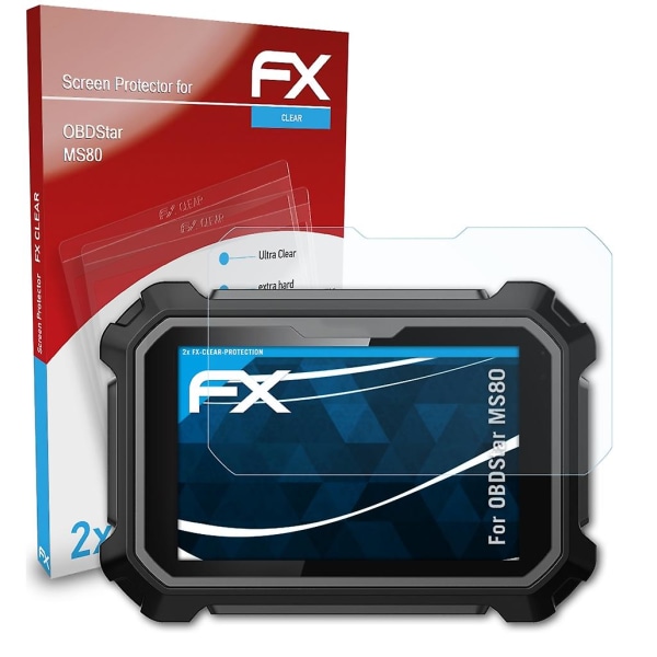 atFoliX 2x skyddsfolie kompatibel med OBDStar MS80 Displayskyddsfolie klar