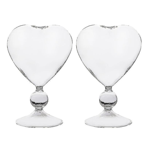 2 stk. Hjerteformede glaspokaler Bar glaspokaler Cocktailglas til fest