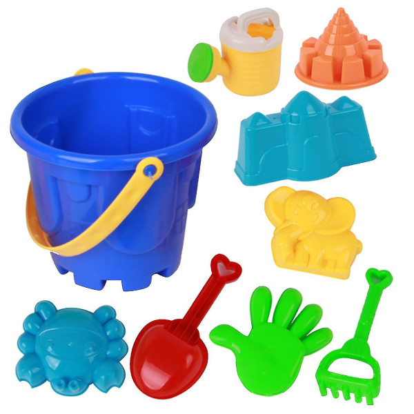 9pcs Plastic Beach Toys Sand Toy Bathing Playing Sand Set For Children.