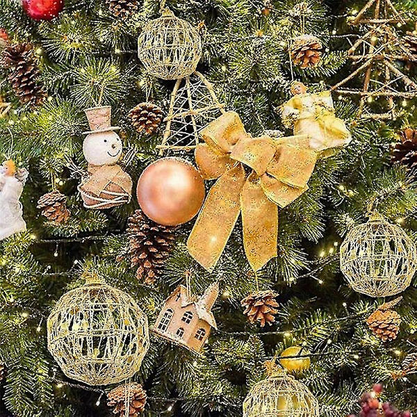 Julgransdekorationer i guld, 6 delar/set