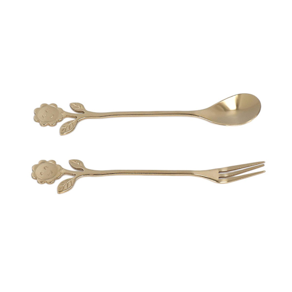 Guld Ske og Gaffel Sæt - Elegant Bestik til Hjemmet eller Gave