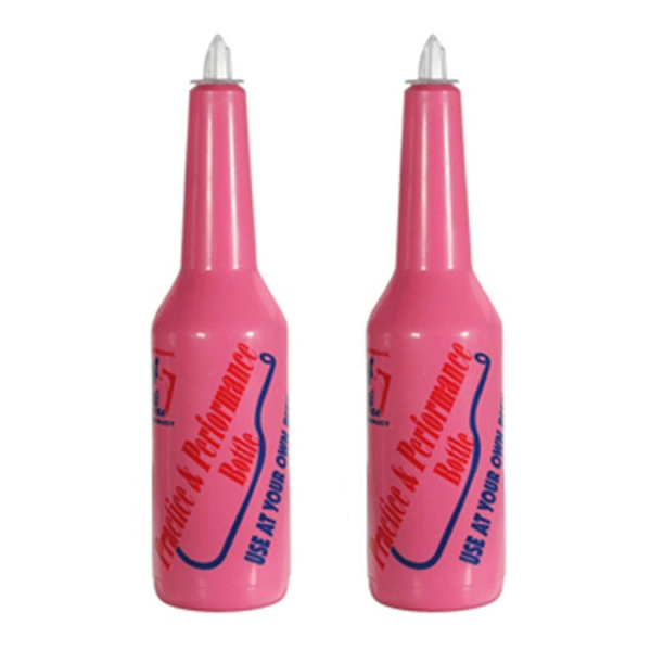 2x Flair Bartender Bartending Harjoittelu Baari Pub Pullo Viini Cocktail Shaker - Pinkki
