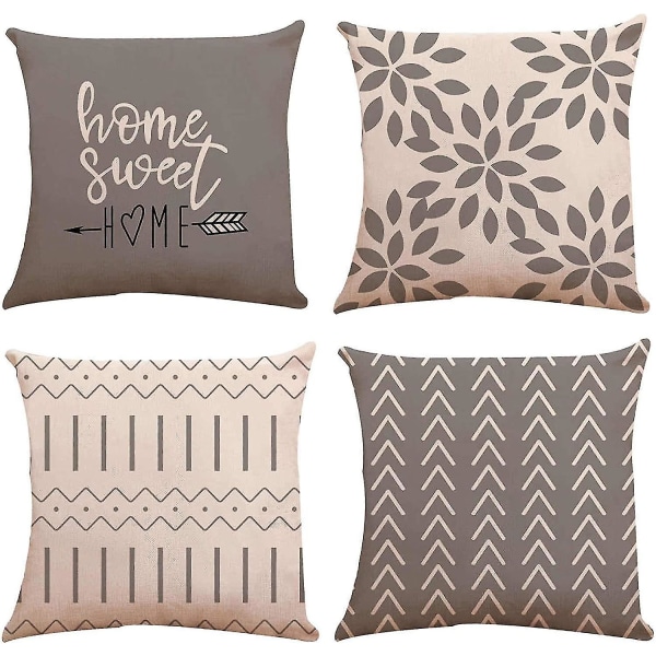 Set med 4 dekorative putetrekk Sofa putevar Dekorasjon Sofa putetrekk