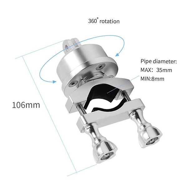 Hjelm 360 Swivel Roterende Stangfeste for Selfshot Arm Sykling Fallskjermhopping Ski