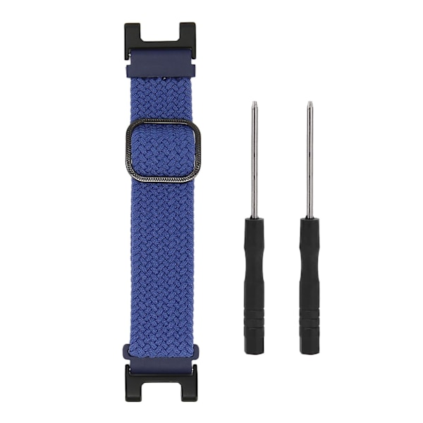 Justerbar nylon flettet sportsåndbar håndledsrem til Amazfit T Rex Dark Blue Smartwatch