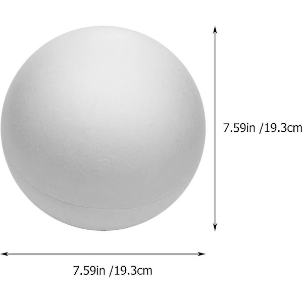 Hollow Half Balls 2 st vita skumkulor runda sfärer ihålig skumkula polystyrenkulor modellering skumkula för gör-det-själv jul