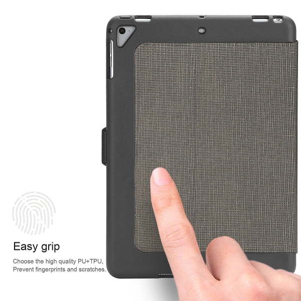 Kahki Grå Ipad 3 För Apple Case Folio Läderställ Smart Cover