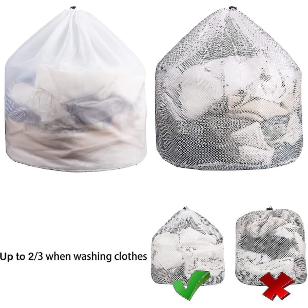 3 Pack Mesh pyykkipussia kiristysnyörillä, 31" x 24" tukeva pyykkipussi