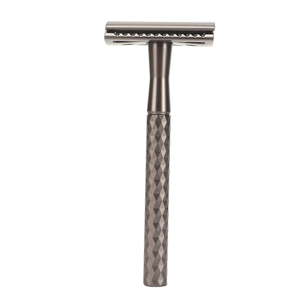 Håndtak for skjeggtrimmer for menn - Dobbeltsidig sikkerhetshåndtak for manuell trimming (uten blad)