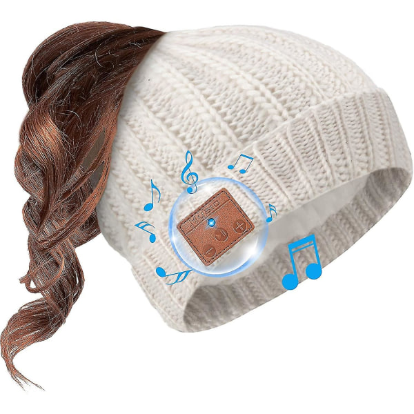 Bluetooth-hodetelefon Hestehale varme luer for kvinner Innebygd mikrofon (havregryn)