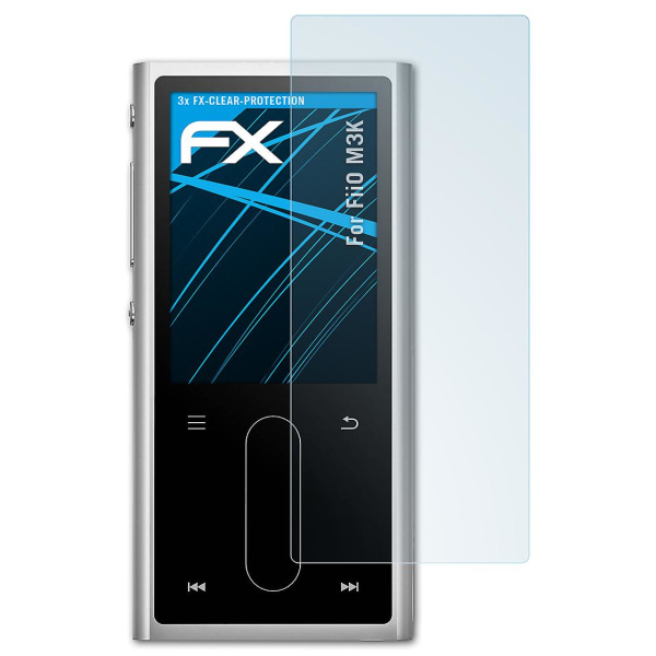 atFoliX 3x skyddsfolie kompatibel med FiiO M3K Displayskyddsfolie klar