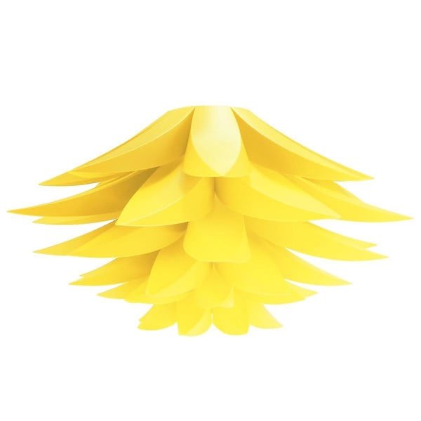 Lotus Lampeskærm - Installationspendel - Loftslys - E27 fatningssæt med loftsbeslag - 50cmx30cm (gul)