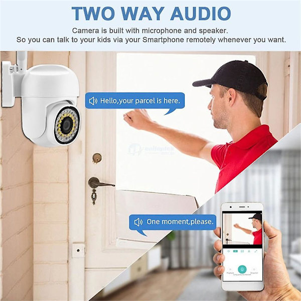 Smart Hem Wifi-kamera Fjärrövervakning Väggmonterad Hd 1080p Kamera 360 Grader